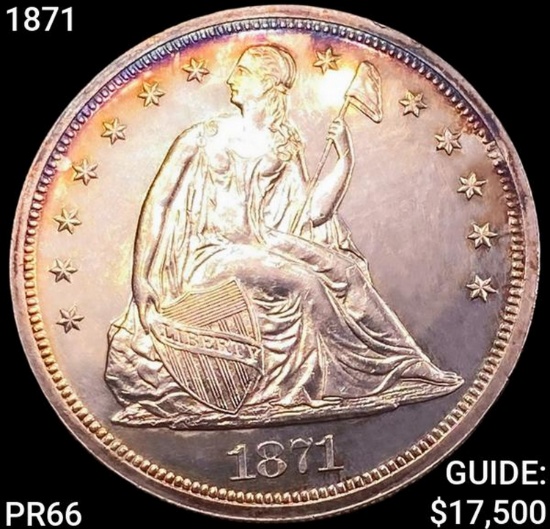 1871 Seated Liberty Dollar SUPERB GEM PROOF
