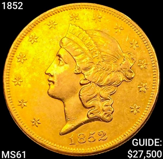1852 $20 Gold Double Eagle