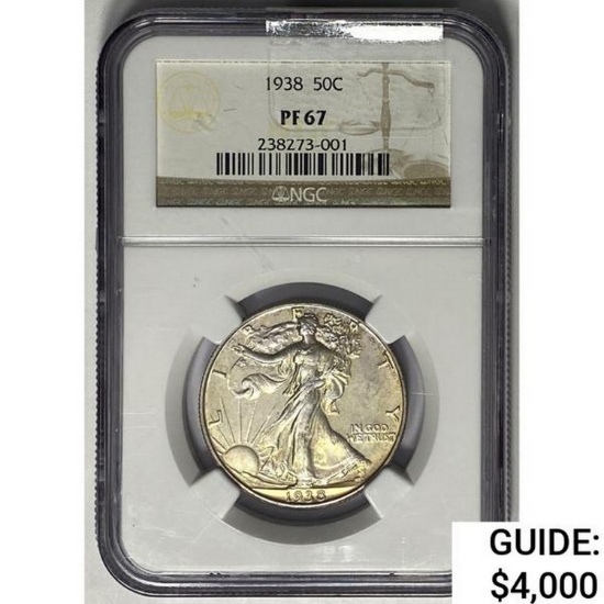 1938 Walking Liberty Half Dollar NGC PF67