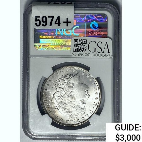 1893 Morgan Silver Dollar NGC MS64*