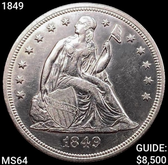 1849 Seated Liberty Dollar CHOICE BU