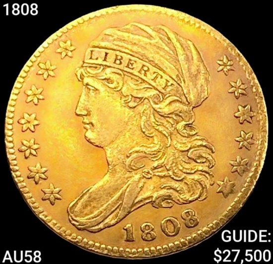 1808 $5 Gold Half Eagle CHOICE AU