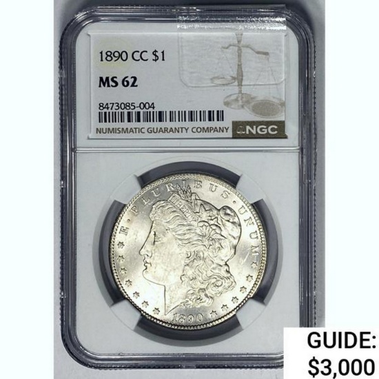 1890-CC Morgan Silver Dollar NGC MS62
