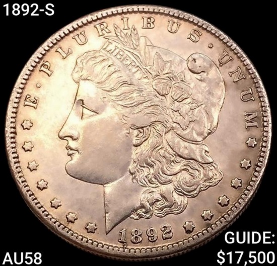 1892-S Morgan Silver Dollar CHOICE AU