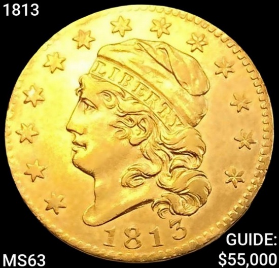 1813 $5 Gold Half Eagle CHOICE BU