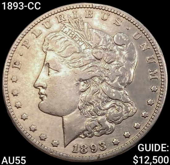 1893-CC Morgan Silver Dollar HIGH GRADE