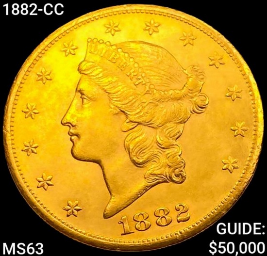 1882-CC $20 Gold Double Eagle CHOICE BU