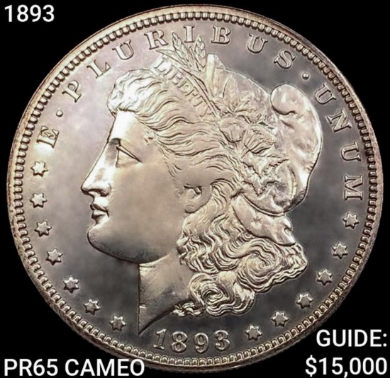 1893 Morgan Silver Dollar GEM PROOF CAM
