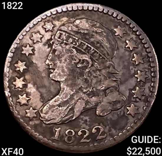 1822 Capped Bust Dime NEARLY UNCIRCULATED