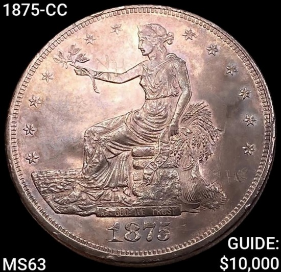 1875-CC Silver Trade Dollar CHOICE BU