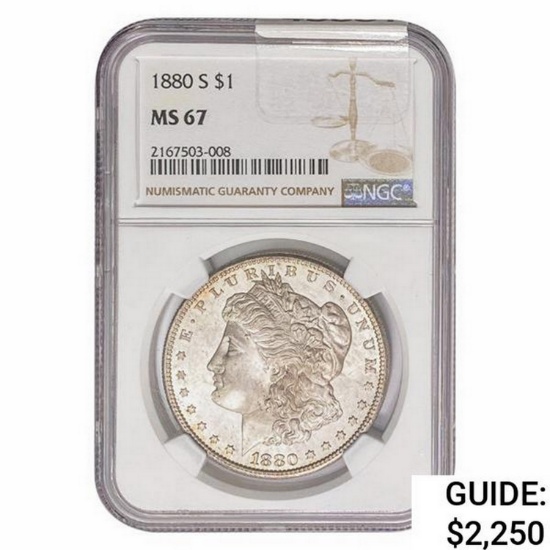 1880-S Morgan Silver Dollar NGC MS67