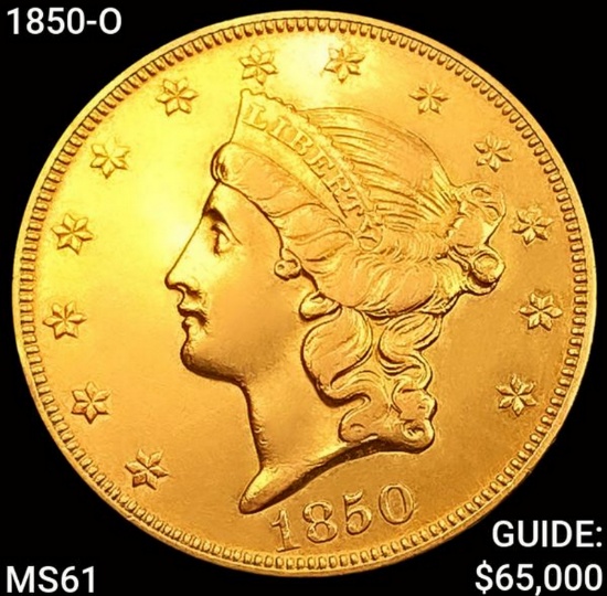 1850-O $20 Gold Double Eagle UNCIRCULATED
