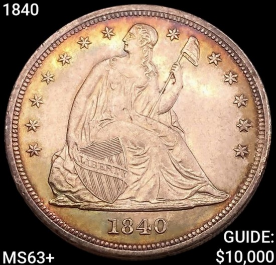 1840 Seated Liberty Dollar CHOICE BU+