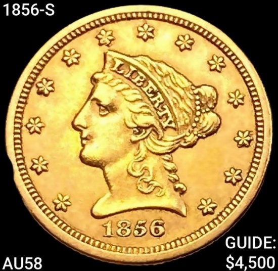 1856-S $2.50 Gold Quarter Eagle CHOICE AU