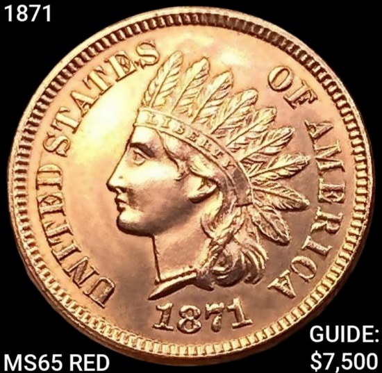 1871 Indian Head Cent GEM BU RD