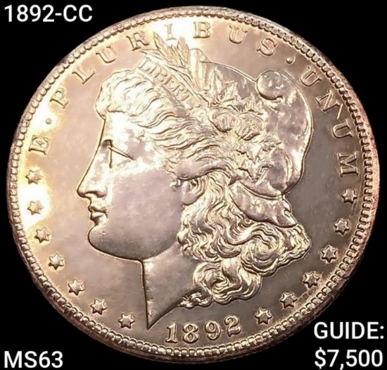 1892-CC Morgan Silver Dollar CHOICE BU