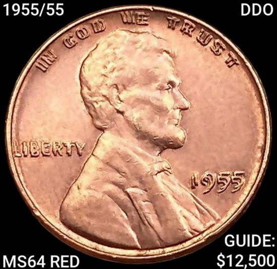 1955/55 DDO Wheat Cent CHOICE BU RD