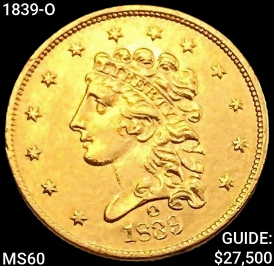 1839-O $2.50 Gold Quarter Eagle UNCIRCULATED