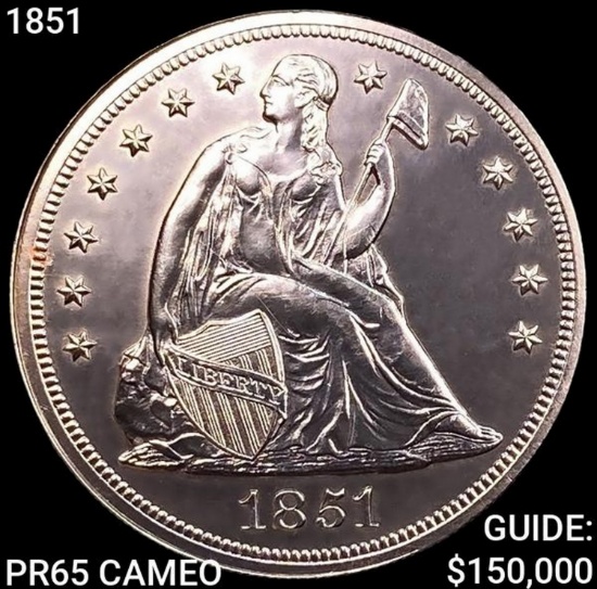 1851 Seated Liberty Dollar GEM PROOF CAM