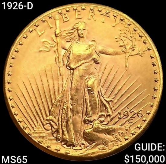 1926-D $20 Gold Double Eagle GEM BU