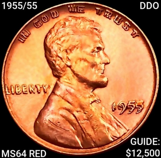 1955/55 DDO Wheat Cent CHOICE BU RD