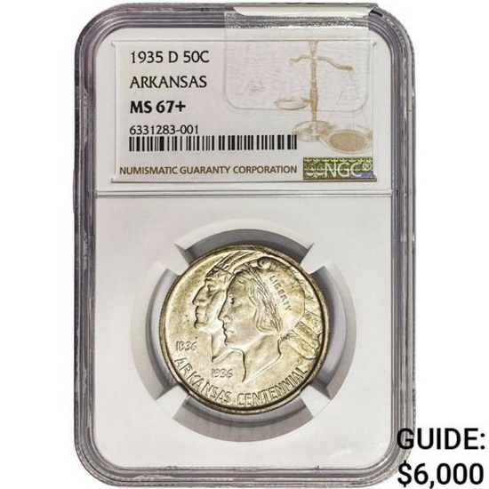 1935-D Arkansas Half Dollar NGC MS67+