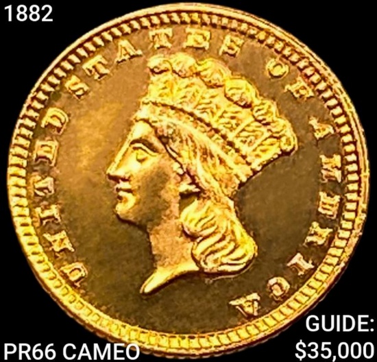 1882 Rare Gold Dollar GEM PROOF CAM