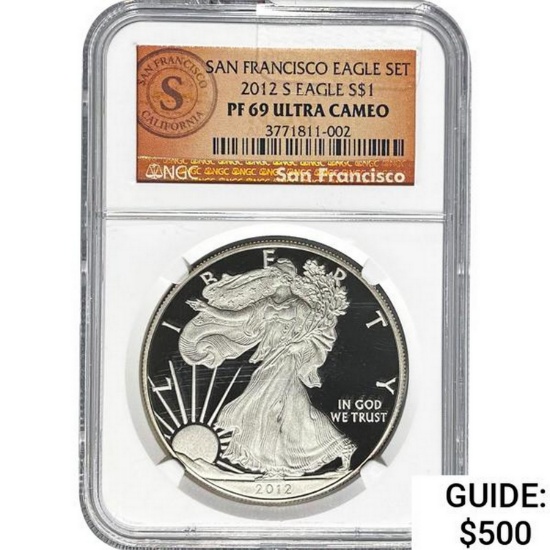 2012 S Silver Eagle NGC PF69 Ultra Cameo