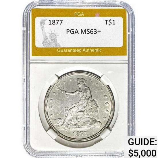 1877 Trade Dollar PGA MS63+