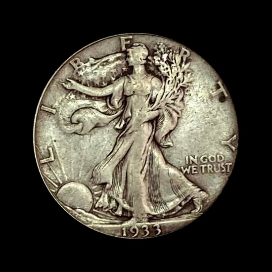 1933-S Walking Liberty Half Dollar LIGHTLY CIRCULATE
