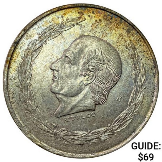 1953-M Mexico Silver 5 Peso Hildago UNCIRCULATED