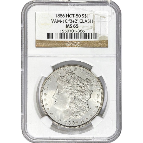 1886 $1 Morgan Dollar NGC MS65 SILVER