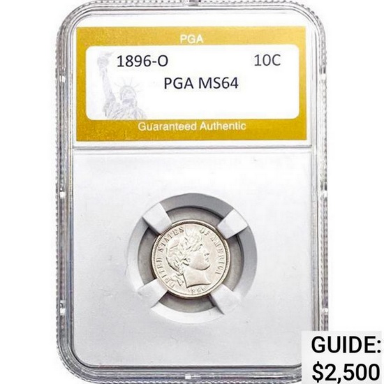 1896-O Barber Dime PGA MS64 MS64