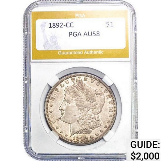 1892-CC Morgan Dollar PGA AU58 AU58