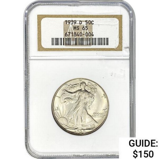 1939 D 50C NGC MS65
