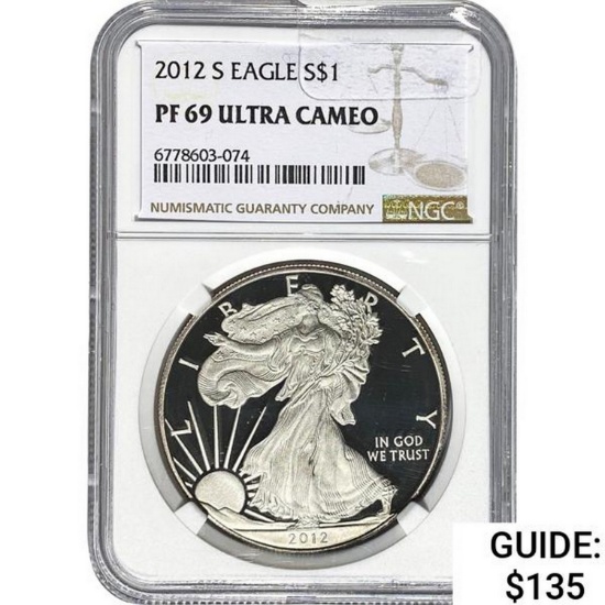 2012 S Silver Eagle NGC PF69 Ultra Cameo