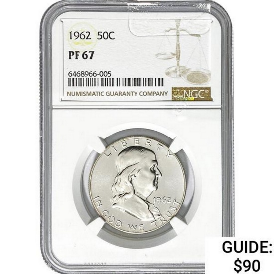 1962 Silver Roosevelt Dime NGC PF67