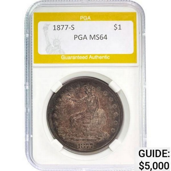 1877-S Trade Dollar PGA MS64 MS64