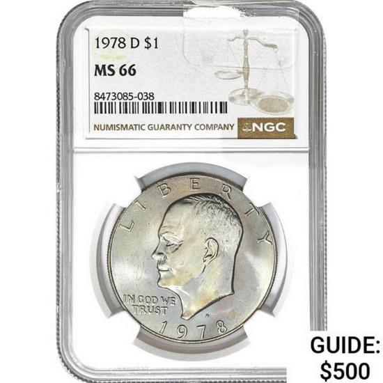 1978 D $1 NGC MS66