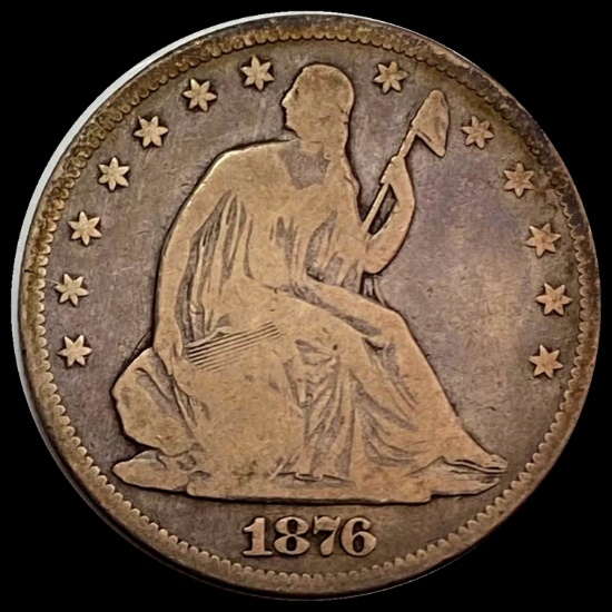 1876-CC Seated Liberty Half Dollar LIGHTLY CIRCULATED