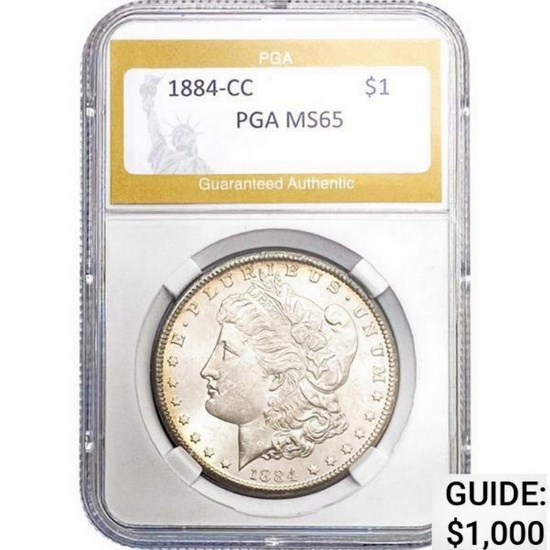 1884-CC Morgan Dollar PGA MS65 MS65