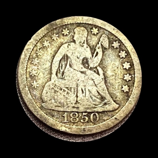 1850 Seated Liberty Dime LIGHTLY CIRCULATED