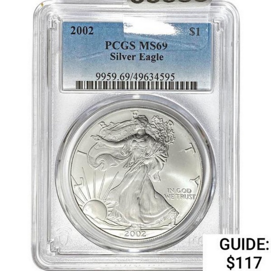 2002 Silver Eagle PCGS MS69