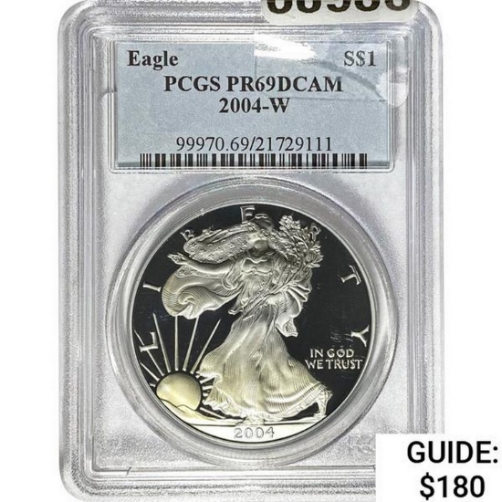 2004-W Silver Eagle PCGS PR69DCAM