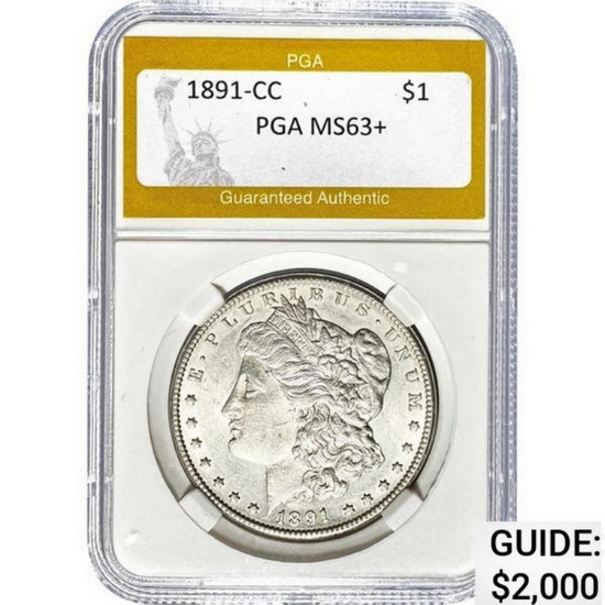 1891-CC Morgan Dollar PGA MS63+ MS63+