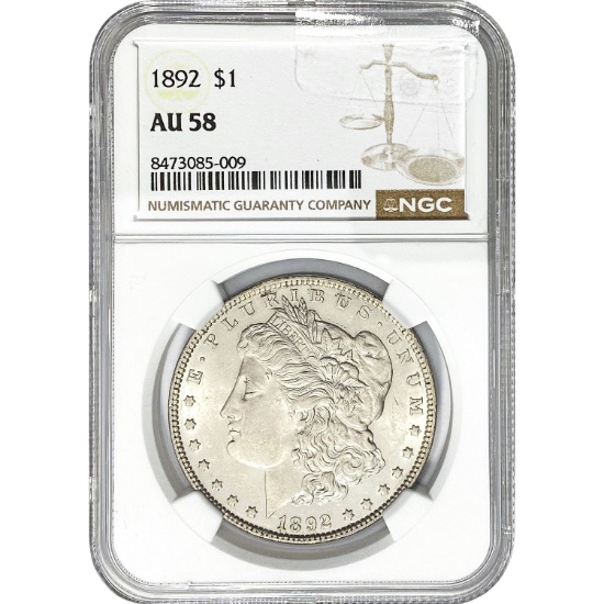 1882 $1 Morgan Dollar NGC AU58