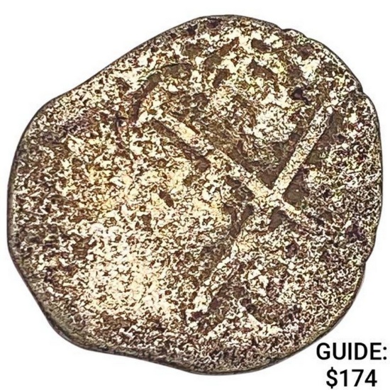 1500-1600's Spanish Empire Silver 1 Reales Cob NEARLY UNCIRCULATED