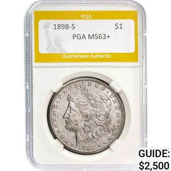 1898-S Morgan Silver Dollar PGA MS63+ MS63+