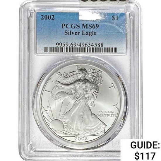 2002 Silver Eagle PCGS MS69