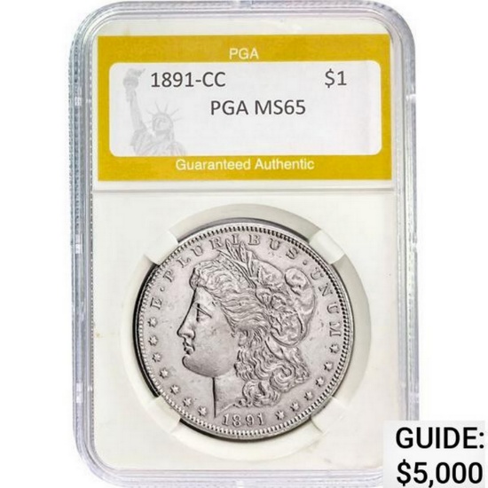 1891-CC Morgan Dollar PGA MS65 MS65